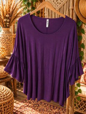 Purple Bell Sleeve Top